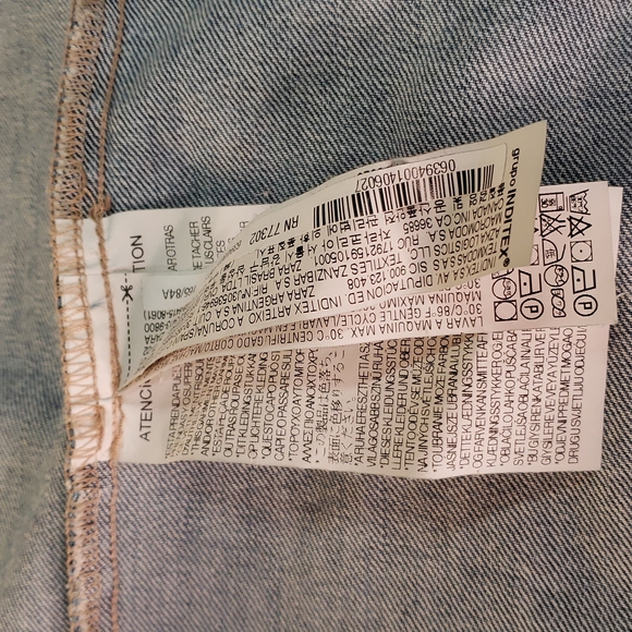 Zara size small  denim  Vest. F8 - Picture 7 of 9